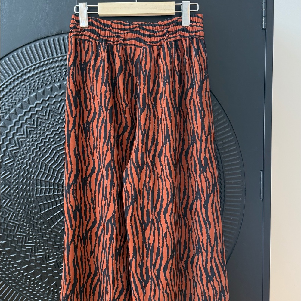 Wild Stripes Maxi Skirt Pants in Orange and Black